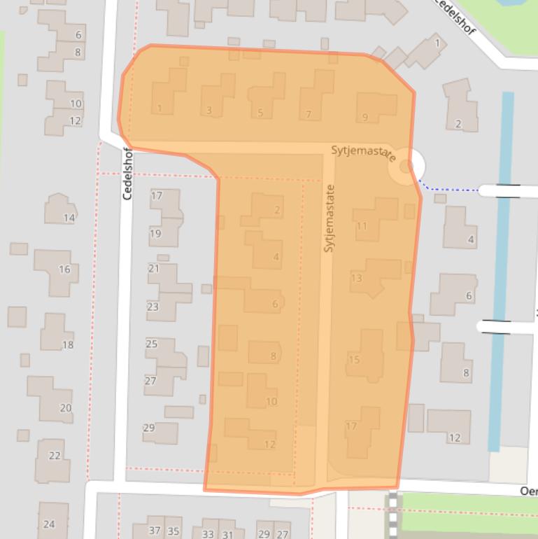 Kaart van postcodegebied 9298SG.