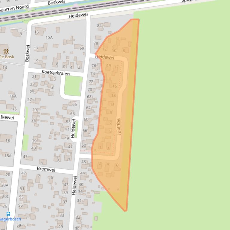 Kaart van postcodegebied 9299HJ.