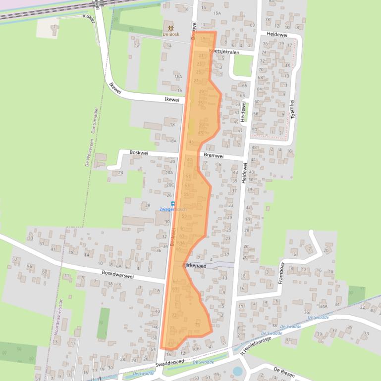 Kaart van postcodegebied 9299HS.