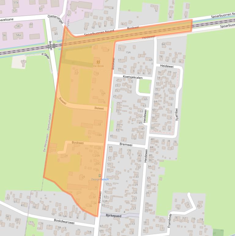 Kaart van postcodegebied 9299HT.