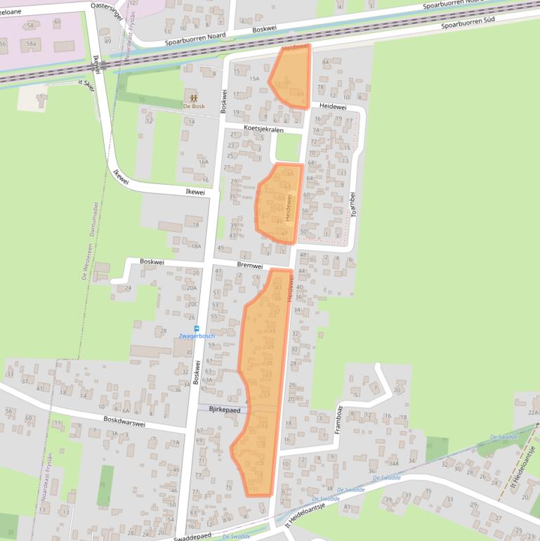 Kaart van postcodegebied 9299HX.