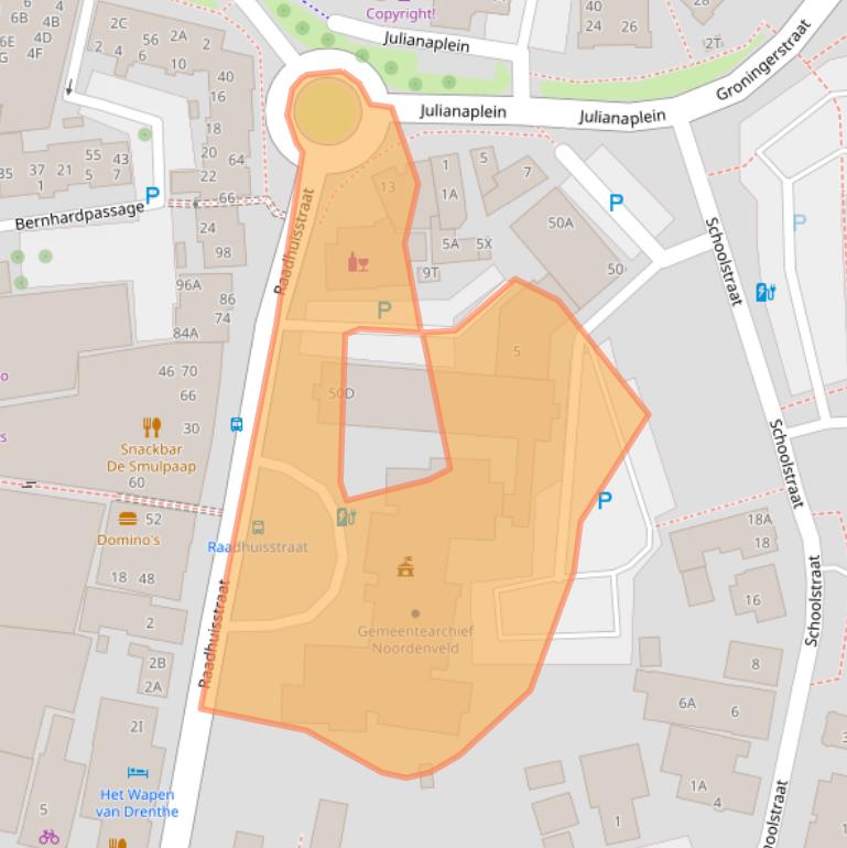 Kaart van postcodegebied 9301AA.