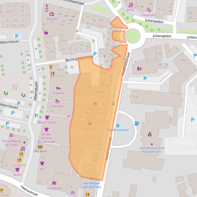 Kaart van postcodegebied 9301AB.