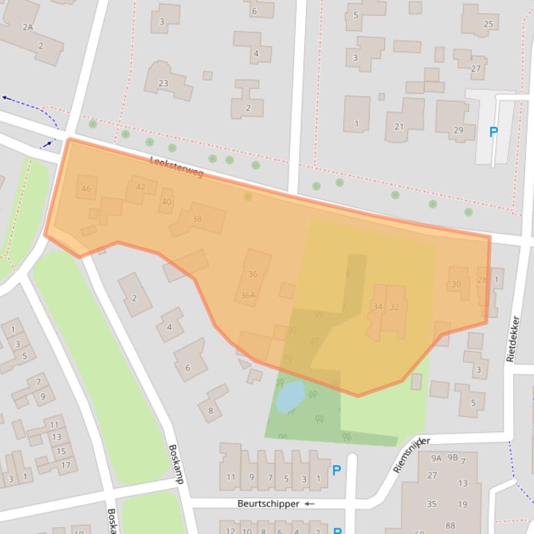 Kaart van postcodegebied 9301AP.