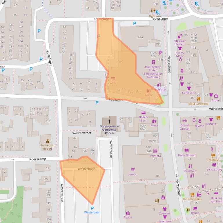 Kaart van postcodegebied 9301AW.