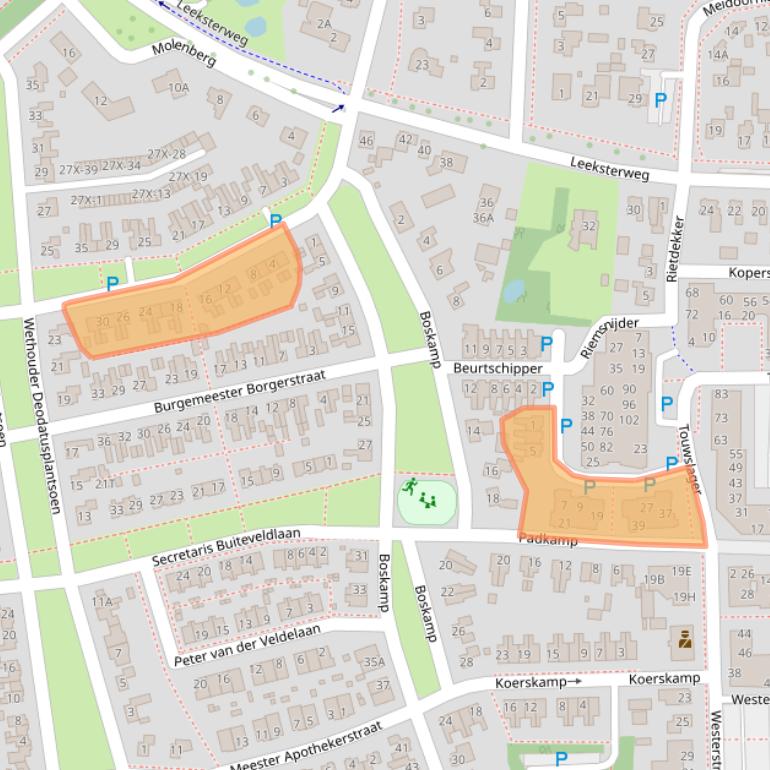 Kaart van postcodegebied 9301BT.