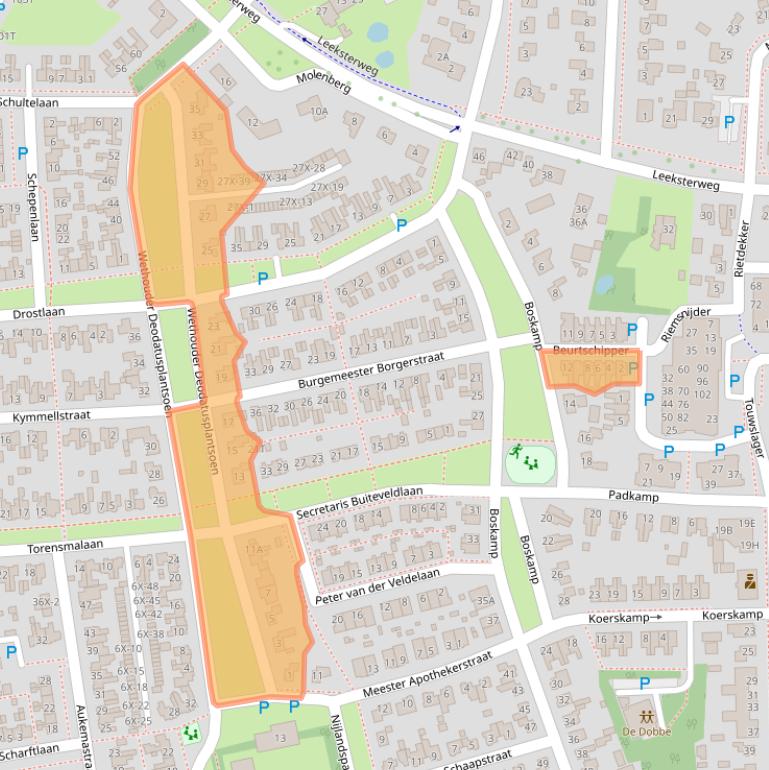 Kaart van postcodegebied 9301BV.