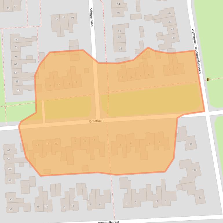 Kaart van postcodegebied 9301CC.