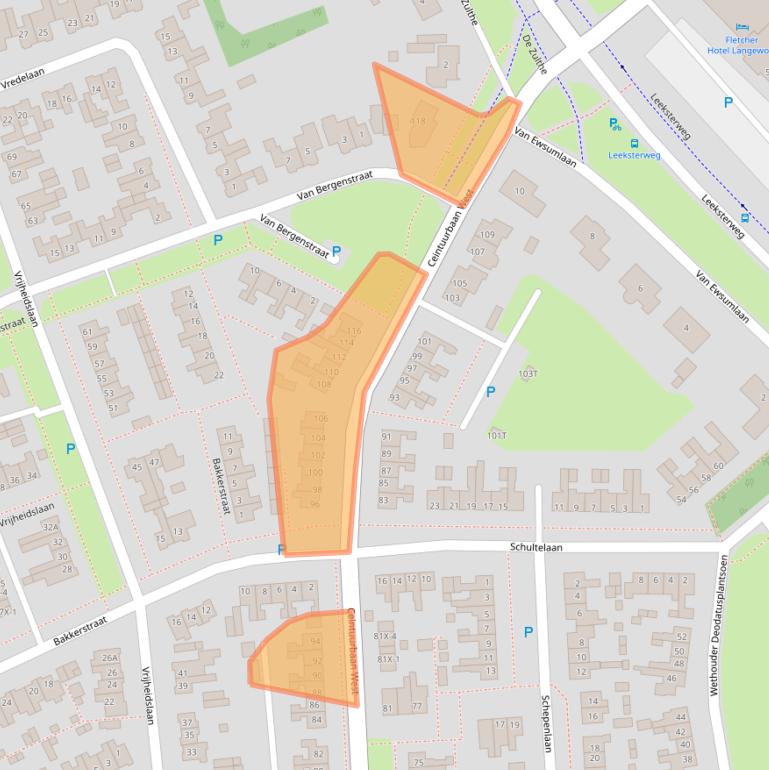 Kaart van postcodegebied 9301CW.