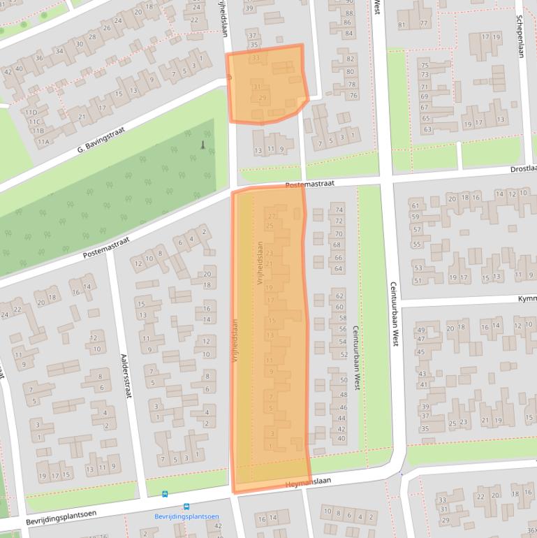 Kaart van postcodegebied 9301EP.