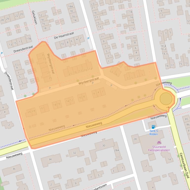 Kaart van postcodegebied 9301GM.