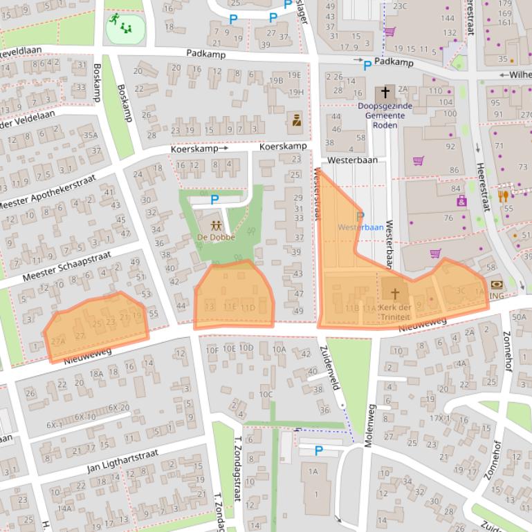 Kaart van postcodegebied 9301GP.