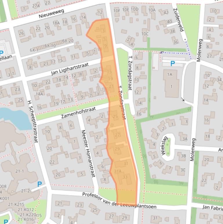 Kaart van postcodegebied 9301HL.