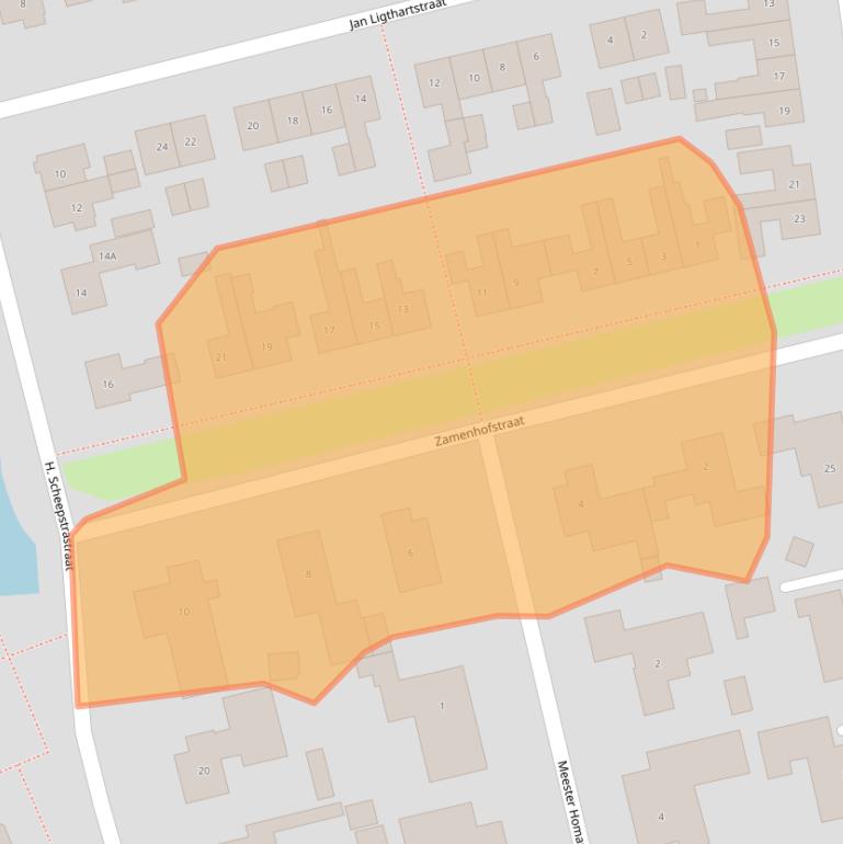 Kaart van postcodegebied 9301HN.