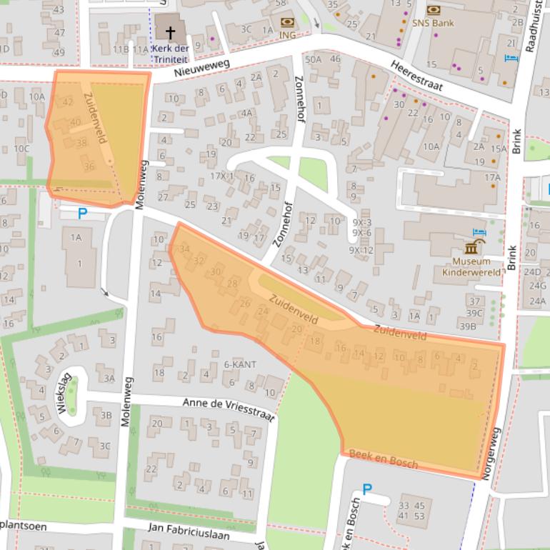Kaart van postcodegebied 9301JB.