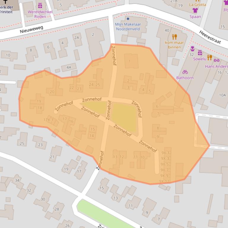 Kaart van postcodegebied 9301JC.