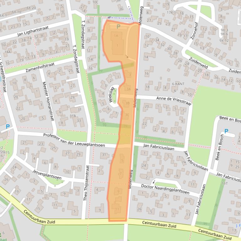 Kaart van postcodegebied 9301JD.