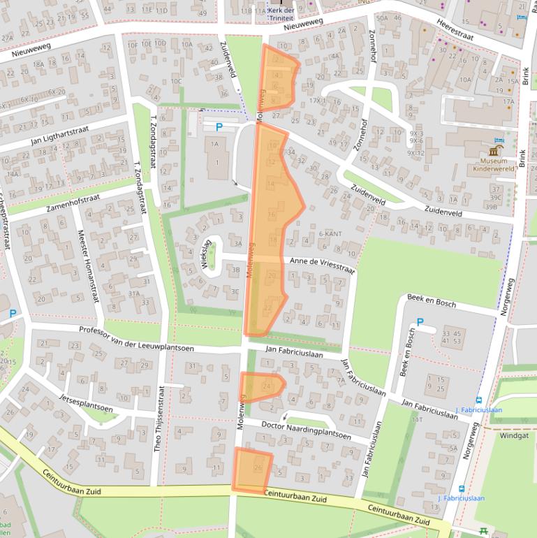Kaart van postcodegebied 9301JE.