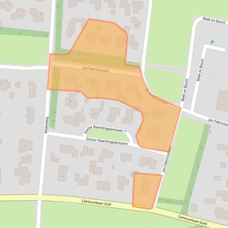 Kaart van postcodegebied 9301JH.