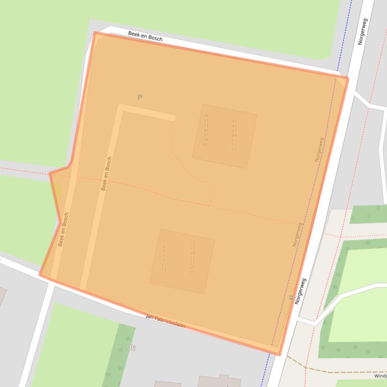 Kaart van postcodegebied 9301JX.