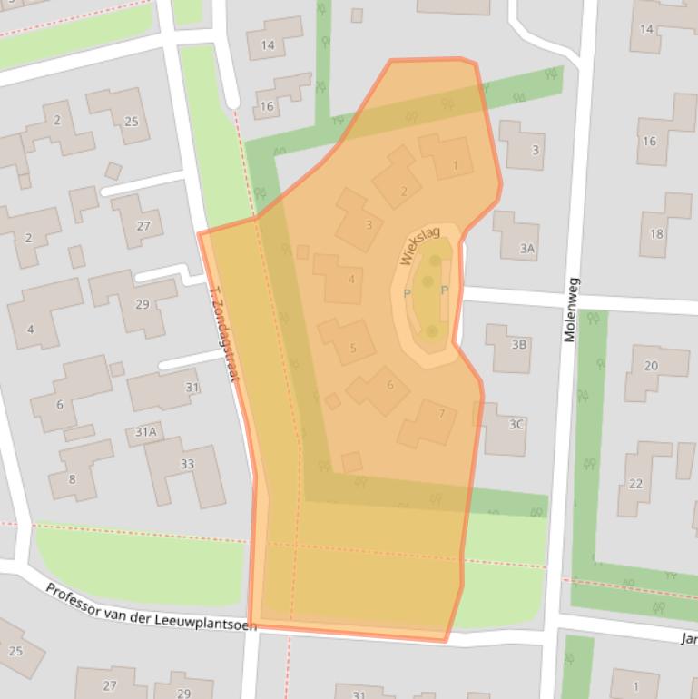 Kaart van postcodegebied 9301JZ.