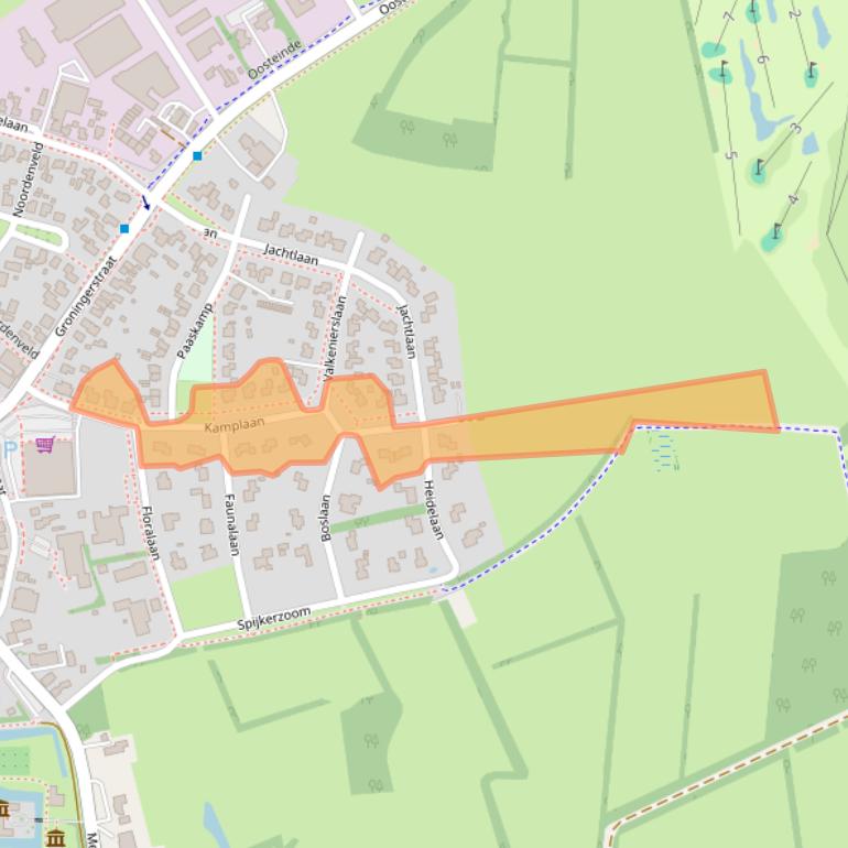 Kaart van postcodegebied 9301KK.