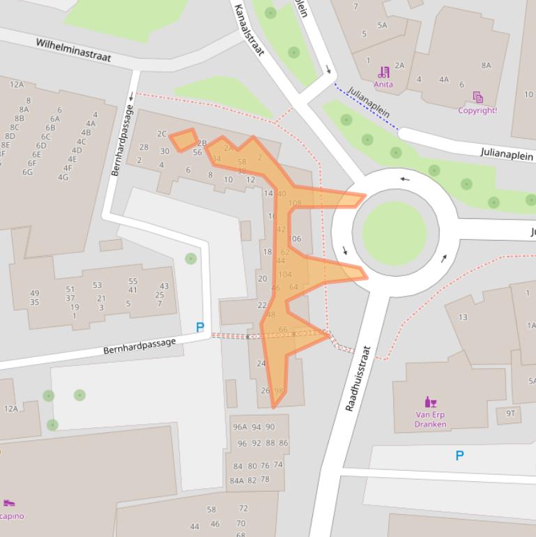 Kaart van postcodegebied 9301KV.