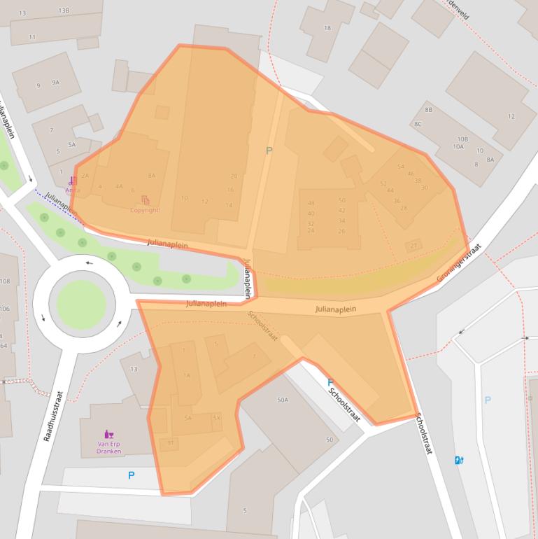 Kaart van postcodegebied 9301LA.