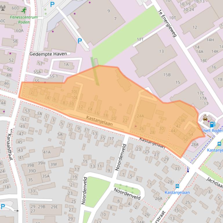 Kaart van postcodegebied 9301LE.