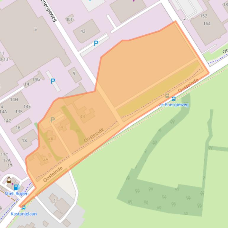 Kaart van postcodegebied 9301LJ.