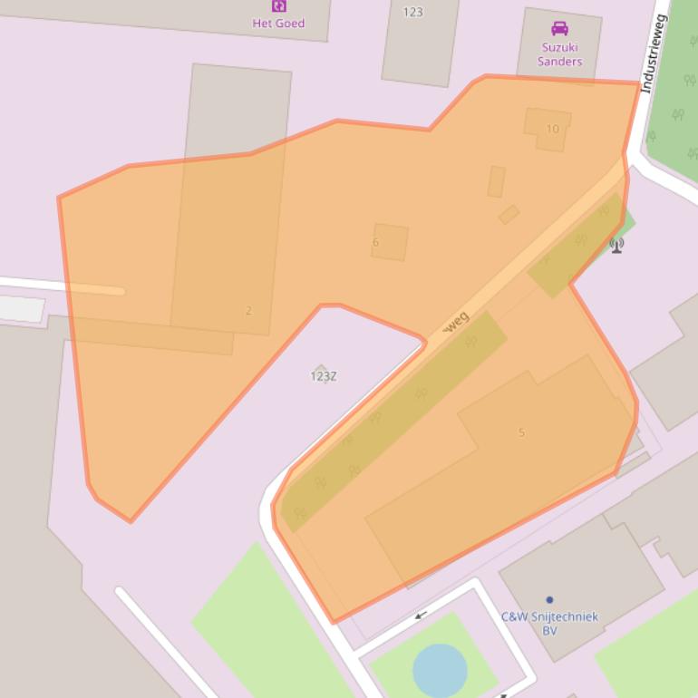 Kaart van postcodegebied 9301LM.