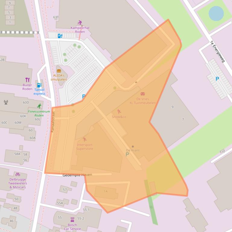 Kaart van postcodegebied 9301LN.