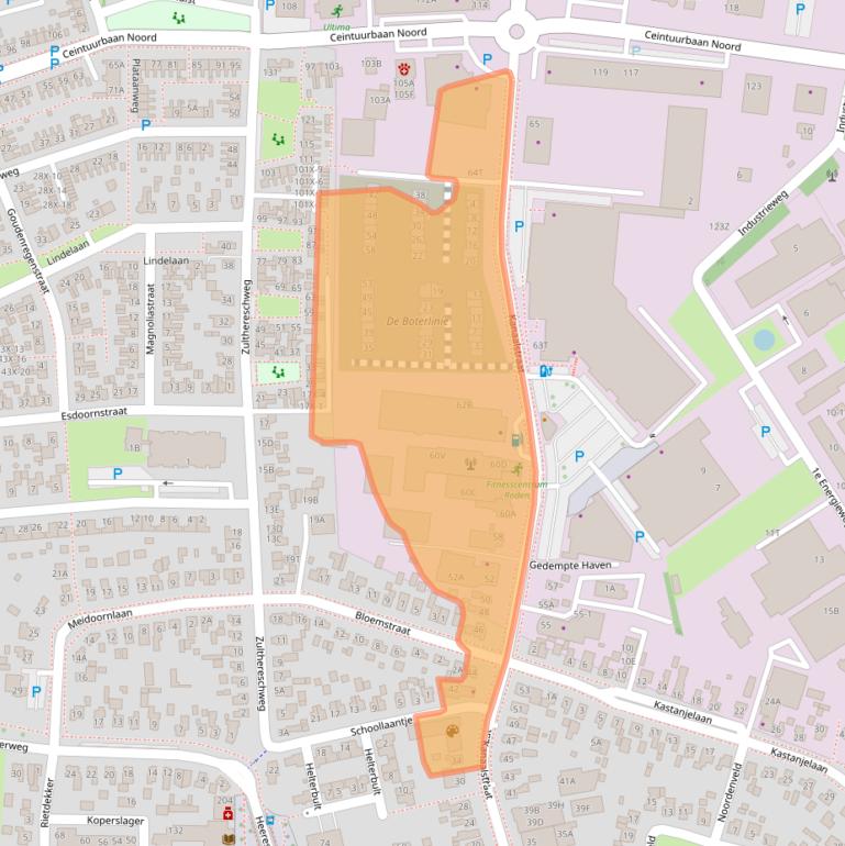 Kaart van postcodegebied 9301LT.