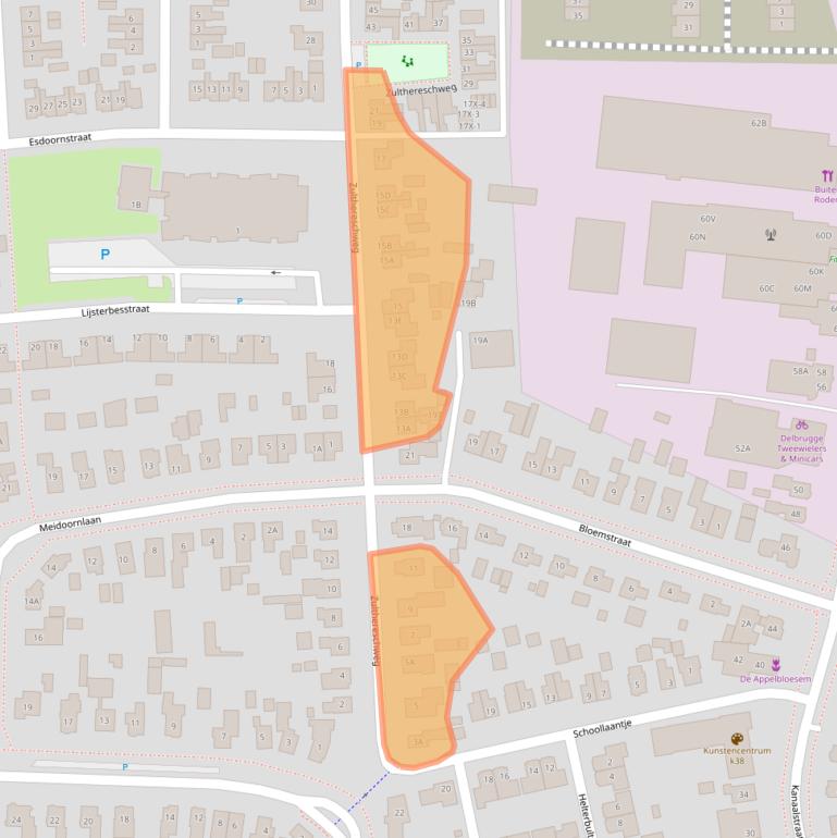 Kaart van postcodegebied 9301MC.