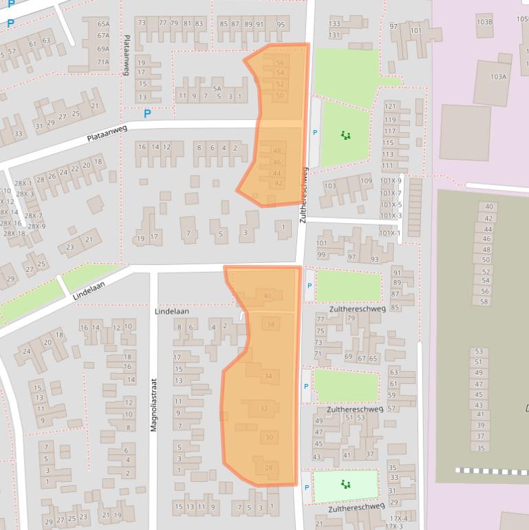 Kaart van postcodegebied 9301MJ.