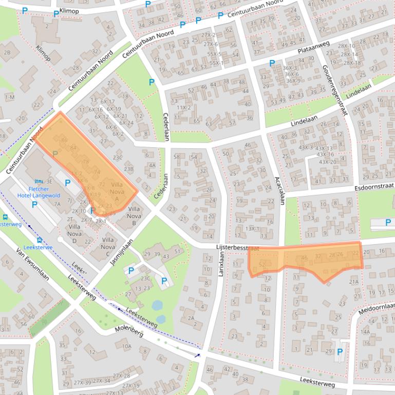 Kaart van postcodegebied 9301MN.