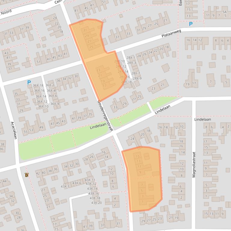 Kaart van postcodegebied 9301NE.
