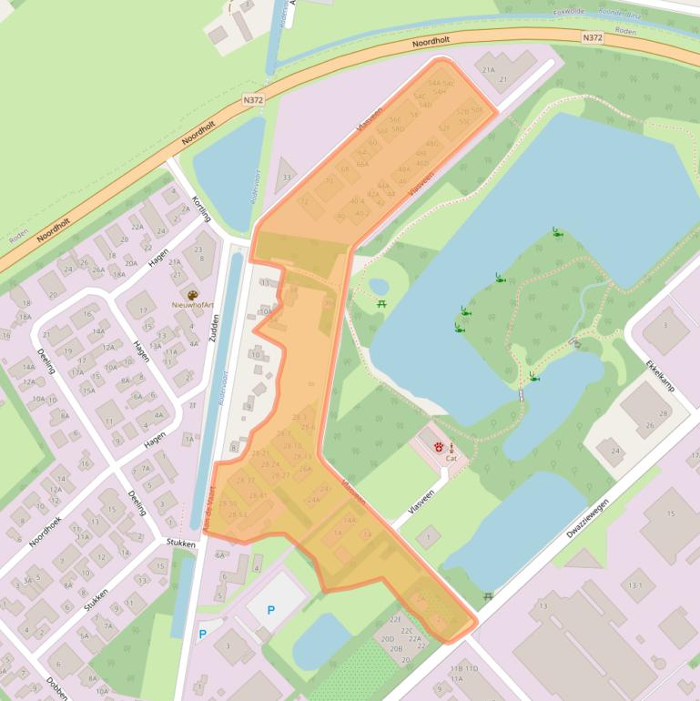 Kaart van postcodegebied 9301PT.