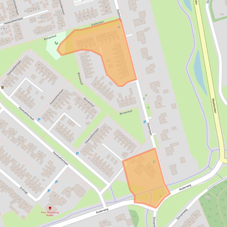 Kaart van postcodegebied 9301RL.