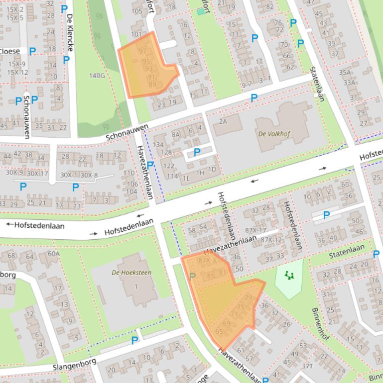 Kaart van postcodegebied 9301SE.
