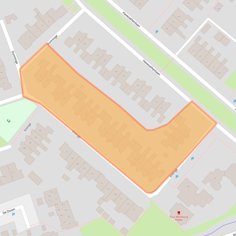 Kaart van postcodegebied 9301TT.