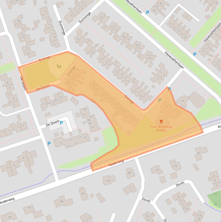 Kaart van postcodegebied 9301TV.