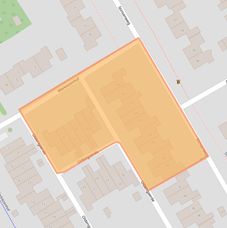 Kaart van postcodegebied 9301WS.