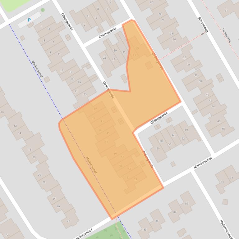 Kaart van postcodegebied 9301WX.