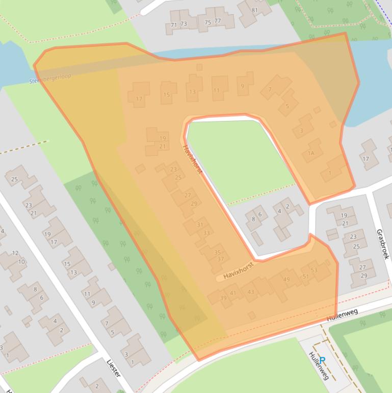 Kaart van postcodegebied 9301WZ.