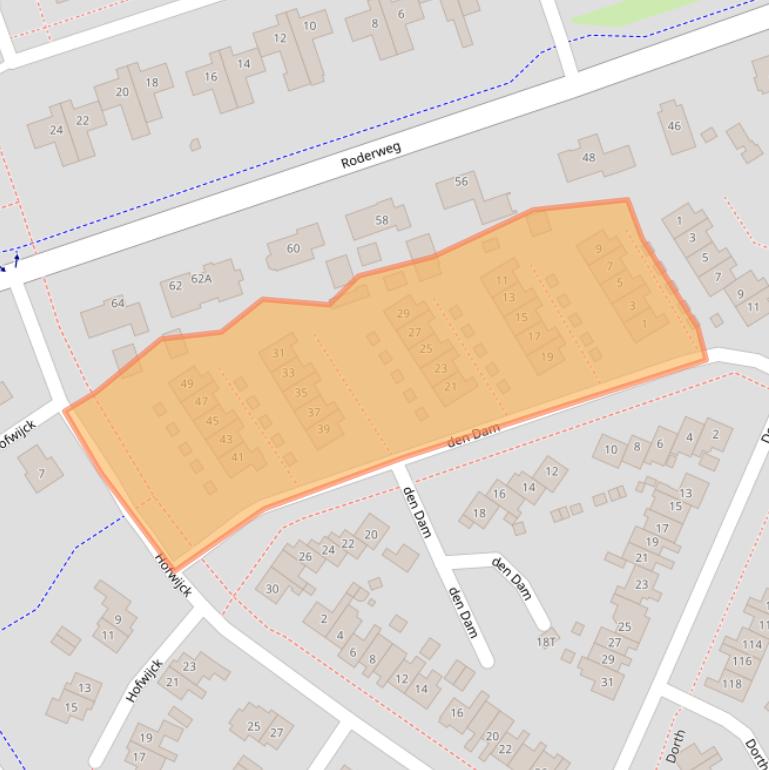 Kaart van postcodegebied 9301XE.