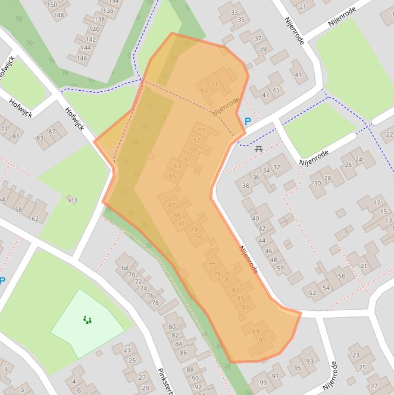 Kaart van postcodegebied 9301XT.