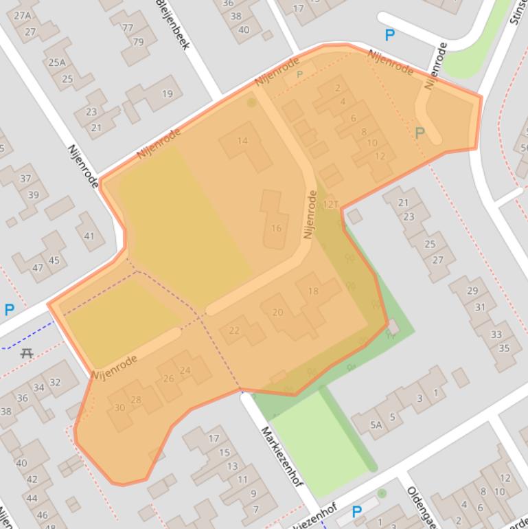 Kaart van postcodegebied 9301XV.