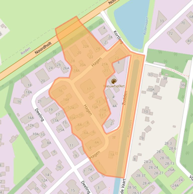 Kaart van postcodegebied 9301ZJ.