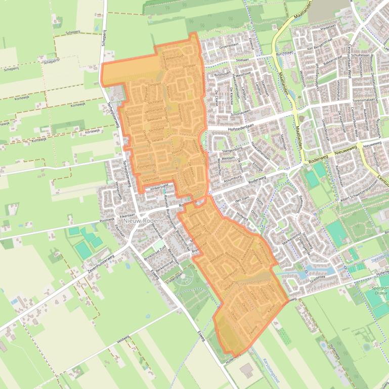 Kaart van postcodegebied 9302.